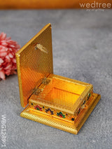 Wooden Dry Fruit Box With Meenakari Peacock Design - Wbg1289