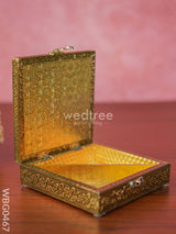 Wooden Dry Fruit Box With Oxidized Finish - Flower (6X6) Wbg0467