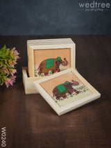 Wooden Hand Painted Coasters With Stand - W0240 Corporate Gifts