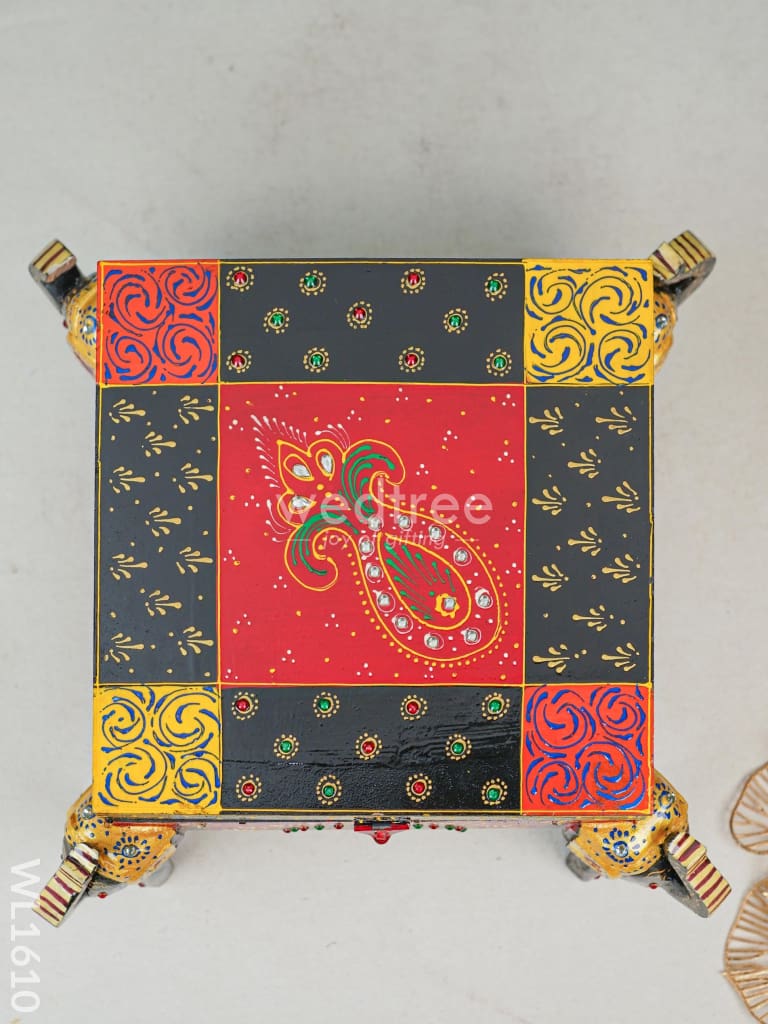 Wooden Hand Painted Jewelery Organiser With Elephant Legs - Wl1610 Utility