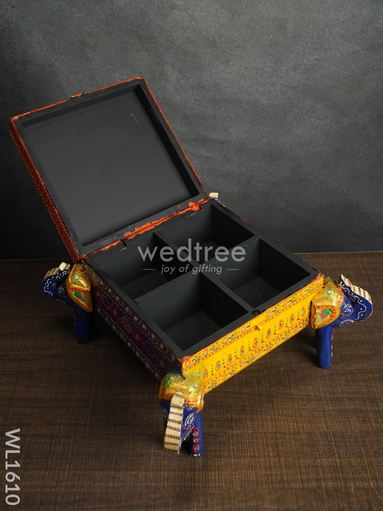 Wooden Hand Painted Jewelery Organiser With Elephant Legs - Wl1610 Utility