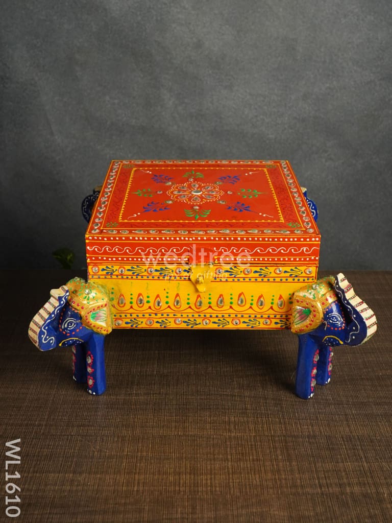 Wooden Hand Painted Jewelery Organiser With Elephant Legs - Wl1610 Utility