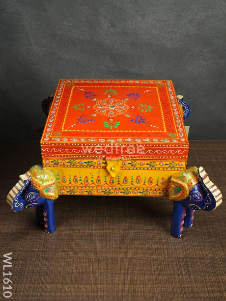 Wooden Hand Painted Jewelery Organiser With Elephant Legs - Wl1610 Utility