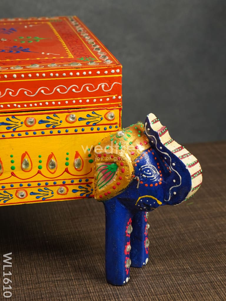 Wooden Hand Painted Jewelery Organiser With Elephant Legs - Wl1610 Utility