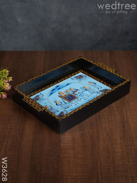 Wooden Hand Painted Tray 12 X 9 Inch - W3628 Trays