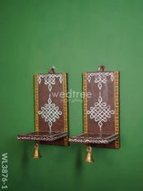 Wooden Handpainted Wall Hanging Diya Stand - Wl3876 Utility