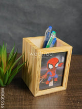 Wooden Pen Stand (3.2 X 4.2) - Spiderman Wbg0516 Kids Return Gifts