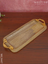 Wooden Plate With 3 Brass Dry Fruit Box - Wl3447 Copper Utility