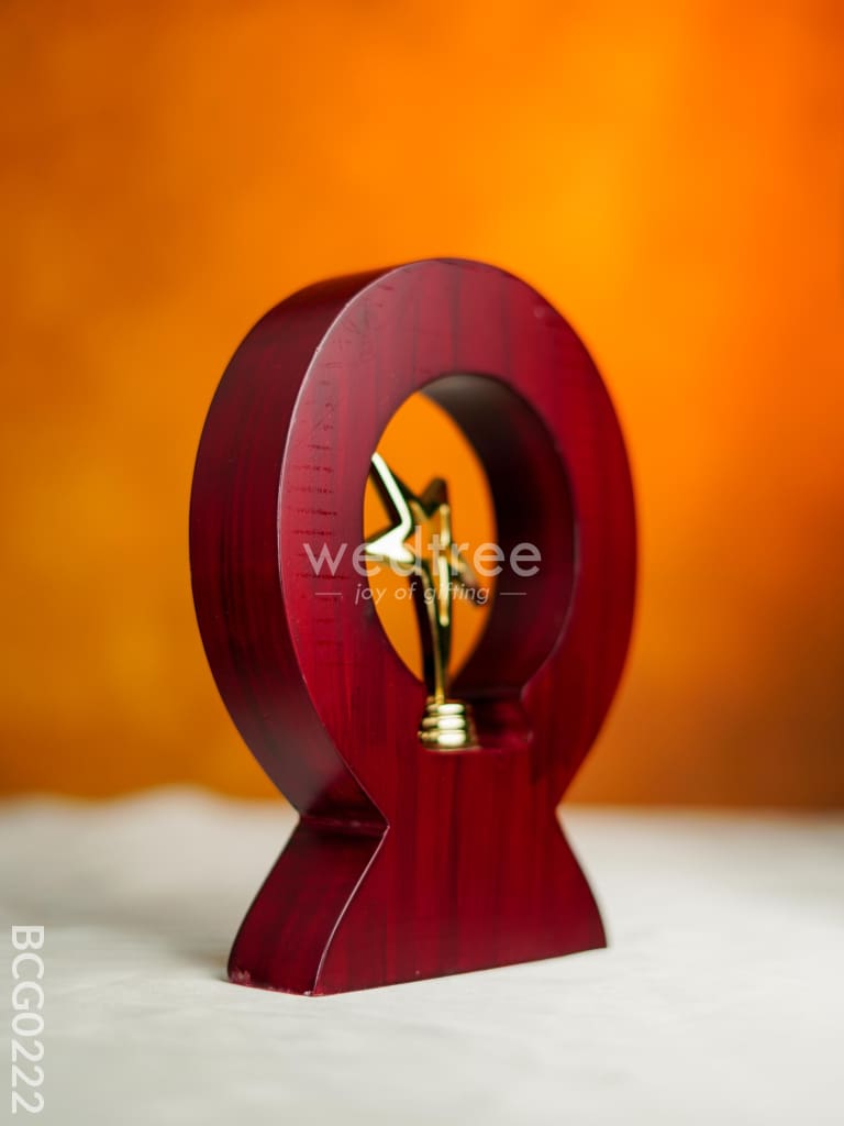 Wooden Round Trophy With Star - 8 Inch Bcg0222 Branding