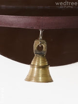 Wooden Round Wall Hanging Diya Stand With Bell - Wl4452 Utility