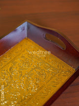 Wooden Tray With Brass Fitting - Wl3031 Trays