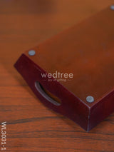 Wooden Tray With Brass Fitting - Wl3031 Trays