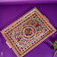 Wooden Tray With Meenakari Design - Wl3885 Copper Trays & Plates