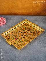 Wooden Tray With Meenakari Design - Wl3885 Trays & Plates