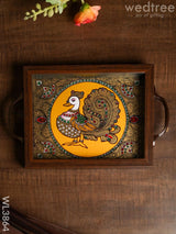 Wooden Tray With Reverse Acrylic Painting - Annapakshi Wl3864 Trays