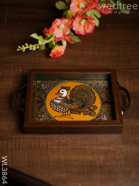 Wooden Tray With Reverse Acrylic Painting - Annapakshi Wl3864 Trays