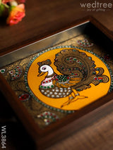 Wooden Tray With Reverse Acrylic Painting - Annapakshi Wl3864 Trays