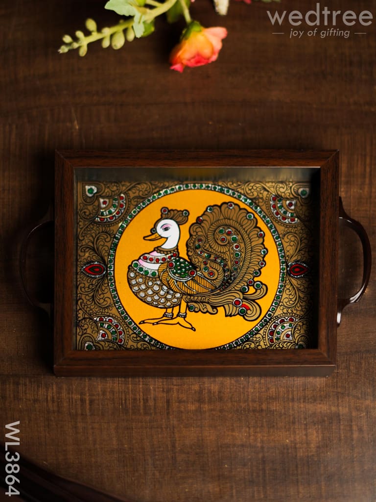 Wooden Tray With Reverse Acrylic Painting - Annapakshi Wl3864 Trays