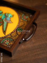 Wooden Tray With Reverse Acrylic Painting - Parrot Wl3866 Trays