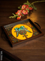 Wooden Tray With Reverse Acrylic Painting - Parrot Wl3866 Trays