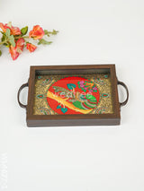 Wooden Tray With Reverse Acrylic Painting - Wl4627 Trays