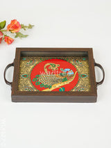 Wooden Tray With Reverse Acrylic Painting - Wl4627 Trays