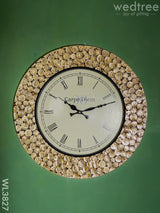 Wall Clock - Polished Brass In Brown Base (18 Inch) Wl3827 Clocks