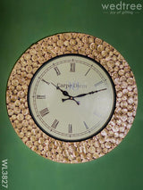 Wall Clock - Polished Brass In Brown Base (18 Inch) Wl3827 Clocks