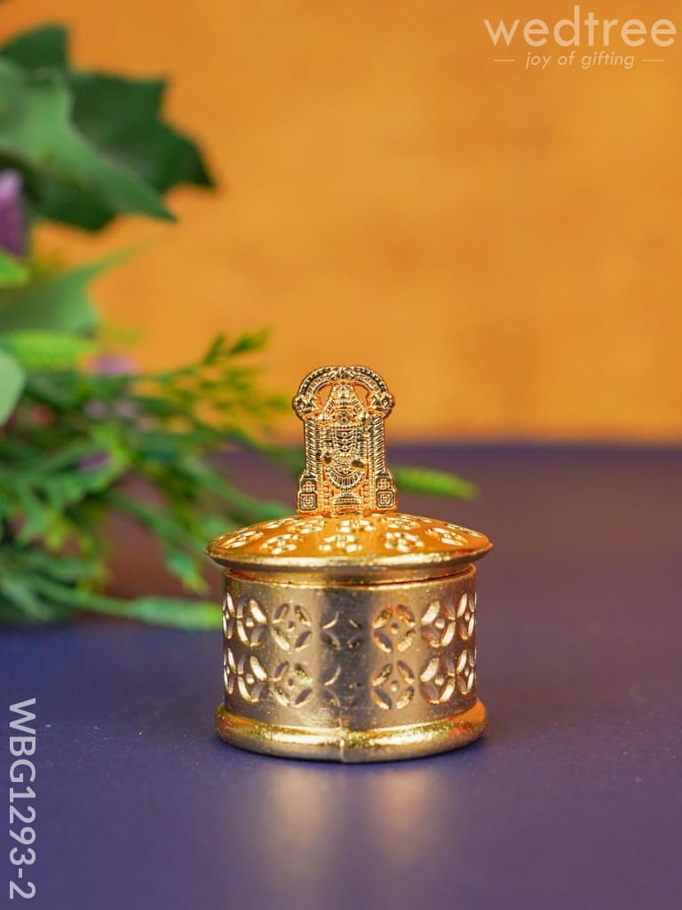 Zinc Alloy Kumkum Holder With Balaji - Wbg1293 Gold Metal Rg