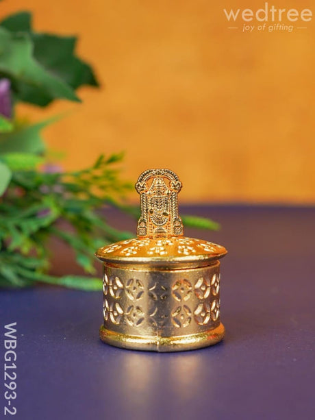 Zinc Alloy Kumkum Holder With Balaji - Wbg1293 Gold Metal Rg