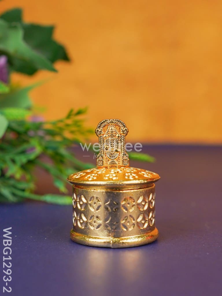 Zinc Alloy Kumkum Holder With Balaji - Wbg1293 Gold Metal Rg