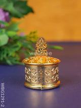 Zinc Alloy Kumkum Holder With Ganesha - Wbg1291 Gold Metal Rg