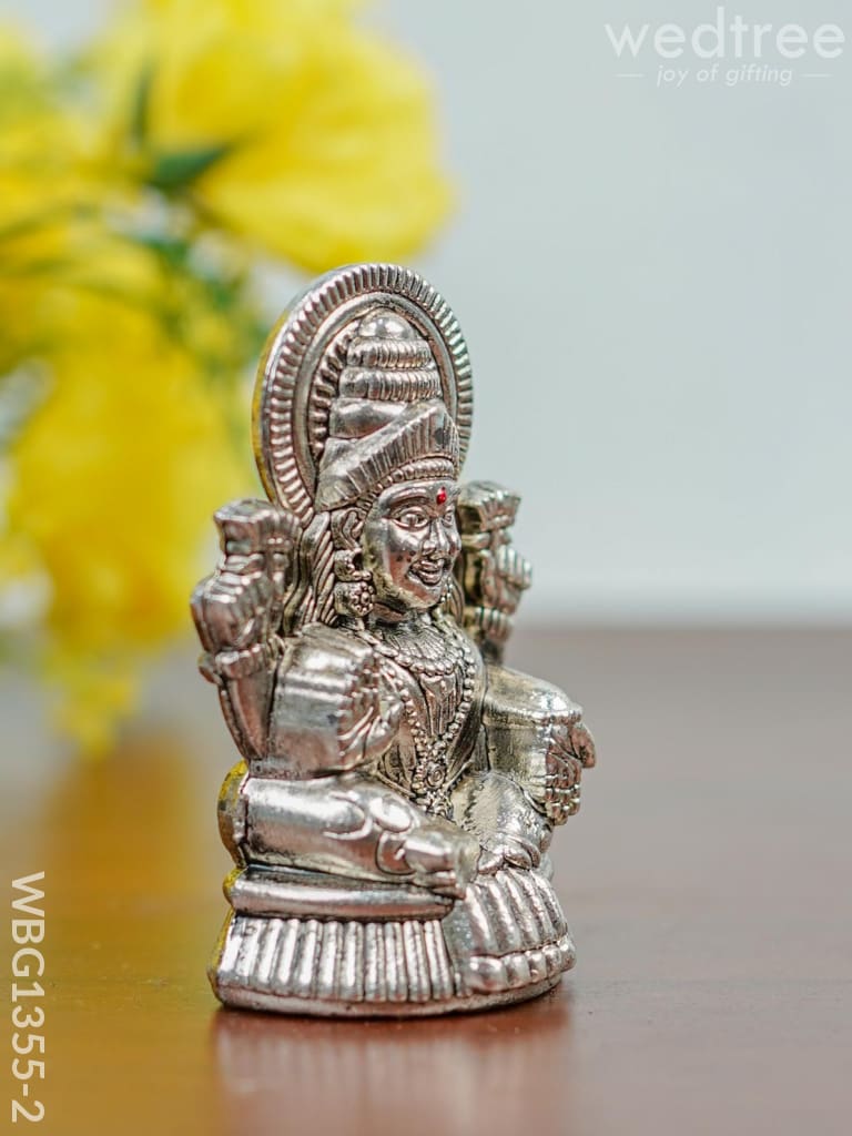 White Metal Lakshmi Idol-Silver Oxidized - Wbg1355-2 Figurine