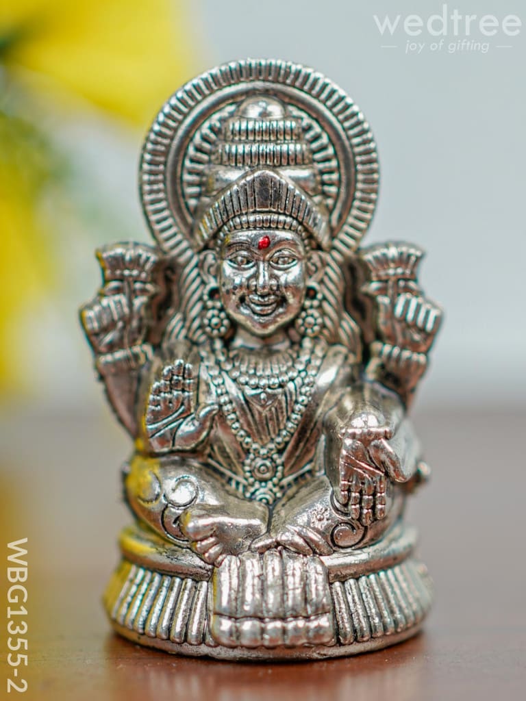 White Metal Lakshmi Idol-Silver Oxidized - Wbg1355-2 Figurine