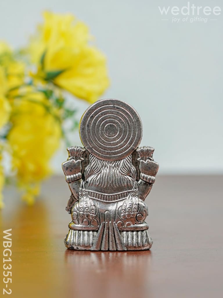 White Metal Lakshmi Idol-Silver Oxidized - Wbg1355-2 Figurine