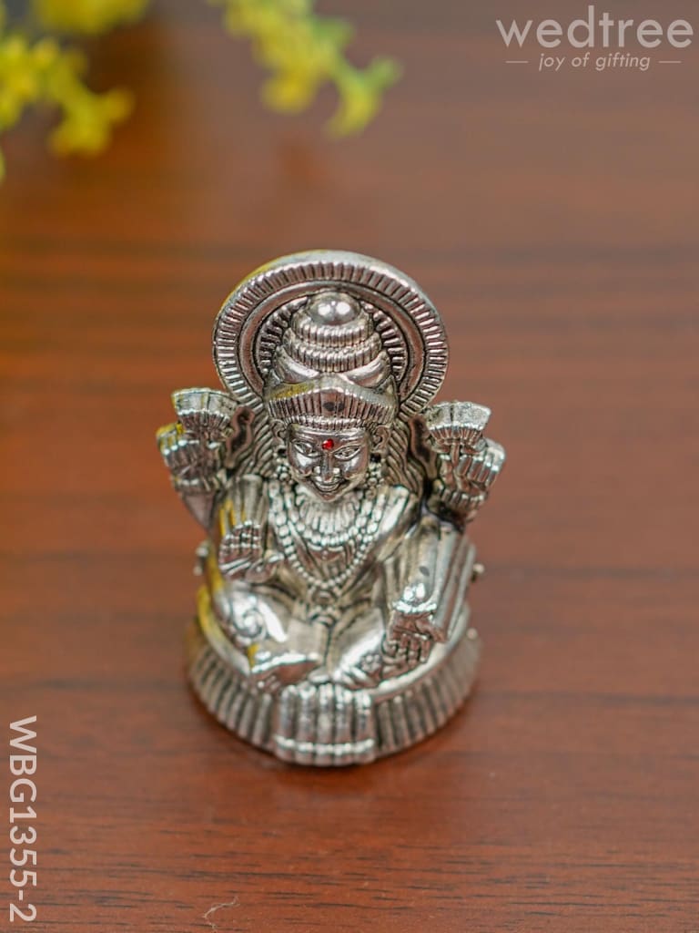 White Metal Lakshmi Idol-Silver Oxidized - Wbg1355-2 Figurine