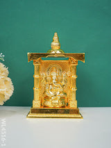 Zinc Alloy Pooja Mandir With Idol - Wl4516 Ganesha Murti