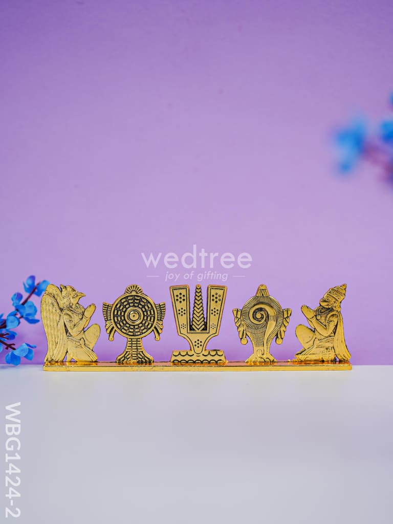 Zinc Alloy Shank Chakra Nama Stand - Wbg1424 Gold Antique Murti Rg