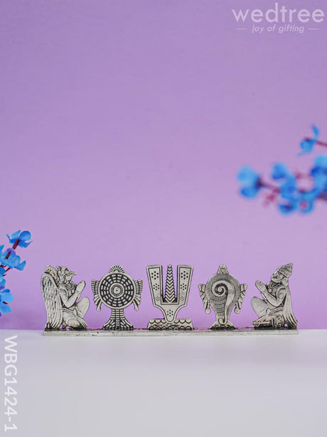 Zinc Alloy Shank Chakra Nama Stand - Wbg1424 Silver Antique Murti Rg